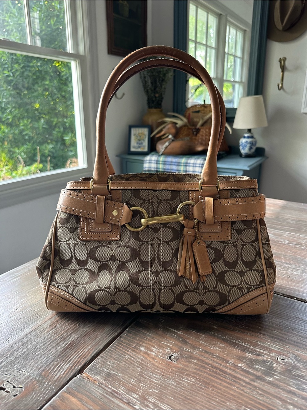 Coach Hampton Signature Satchel Handbag From 2007, model number 10507